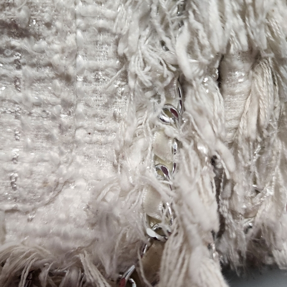 Boston Proper White Tweed Jacket Size 4 - Picture 3 of 9